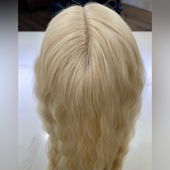 HAIR, 30” long, Wavy/crimped, lace front, center part Blonde #613 - Picture 6 of 9
